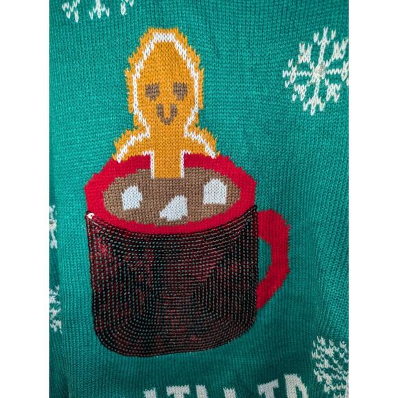 Ugly Christmas Sweater #CHILLIN Size Large Merry Christmas 100% Acrylic Merry - Picture 6 of 8